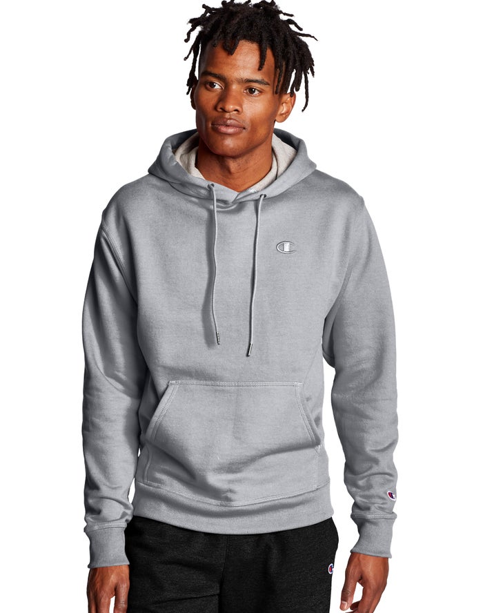 Champion Powerblend Fleece C Logo Hoodie Heren - Grijs - Belgie 6719CVAXN